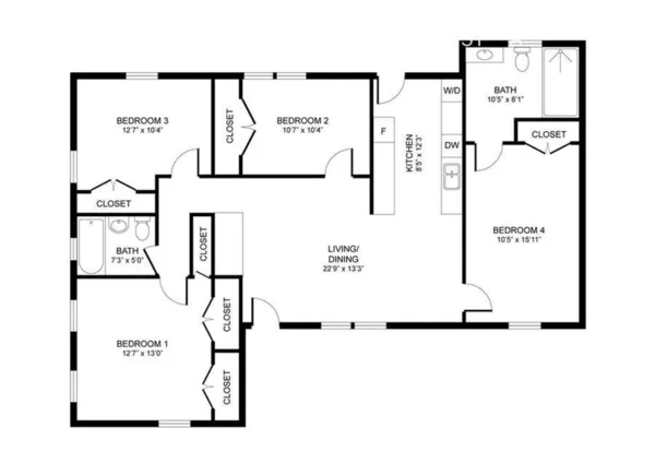 4 bedrooms apartment for rent in Ost / South Union - Inner Loop, Houston